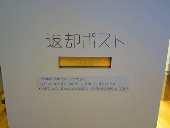 図書返却ポスト（3～5階、受付付近に設置）